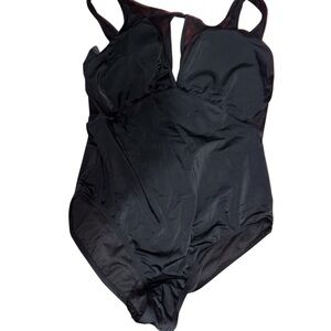 Time and Tru Elegant Black One-Piece Swimsuit